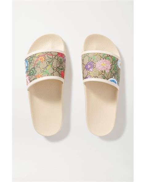 gucci slides white floral